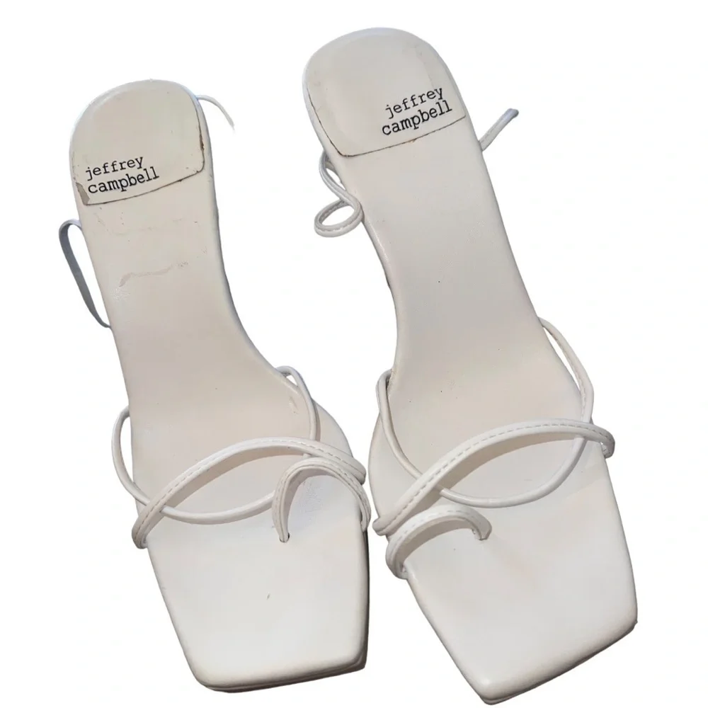 ▶️ Jeffrey Campbell ◀️ Primadonna Wrap Platform Sandal White. 7.